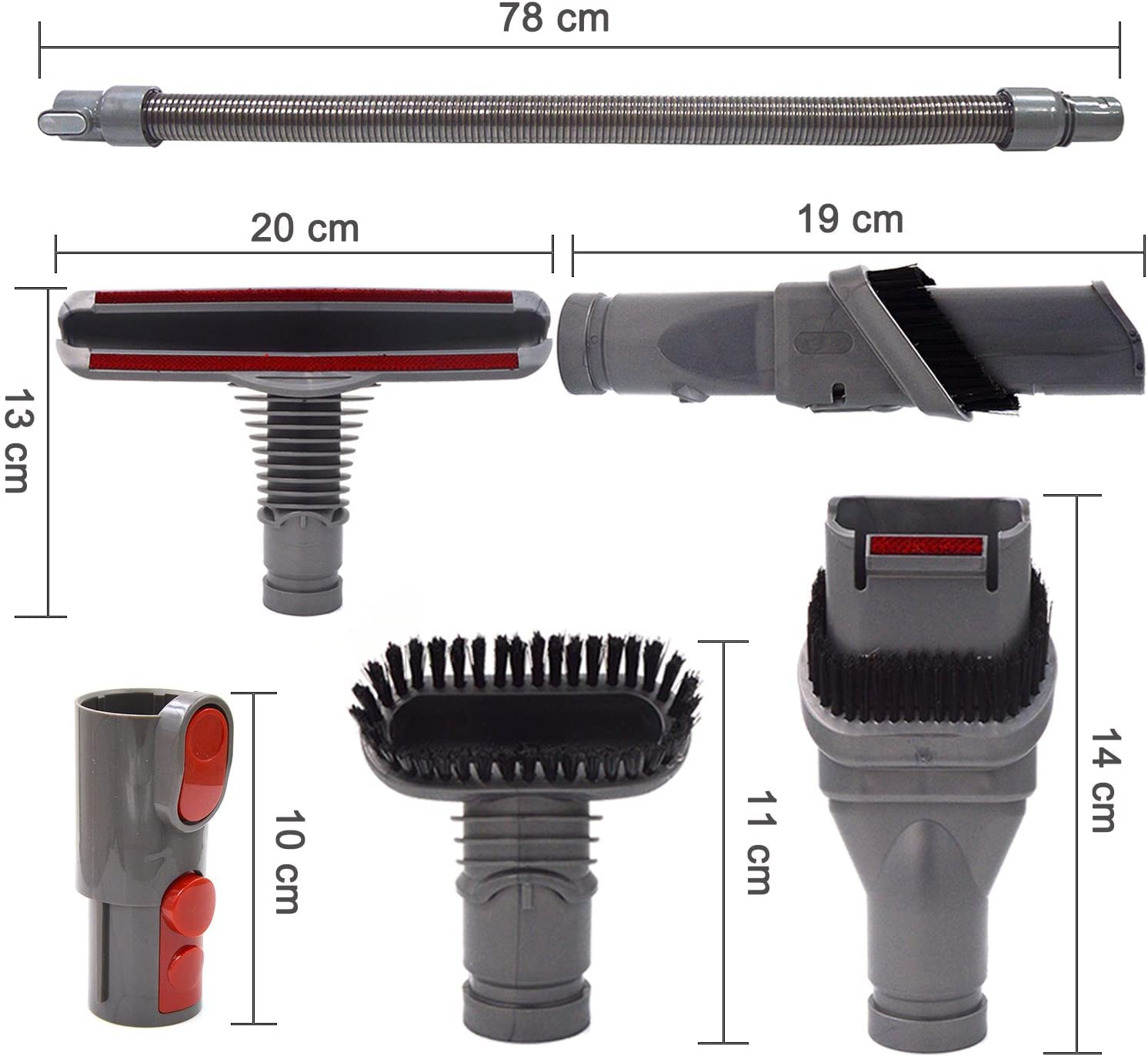 Image secondaire de Brosse Kit Accessoires avec Tuyau pour Dyson V8 V7 V6 V10 SV10 SV11 Aspirateur avec Adaptateur,Total Clean Pièces pour Dyson V6
