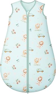 Yukkidds Baby Sleeping Bag 2.5 Tog 18-24 Months Newborn Sleeping Bag 100% Cotton Sleep Sack for Winter Warm and Comfortable Green Lion