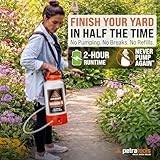 PetraTools Battery Powered Sprayer 2 Gallon - HD2000-S - Heavy Duty Electric Sprayer for Lawn and Garden Weed/Pest Control, Watering - with Battery, Charger & 2 Nozzles (2 Gallon)