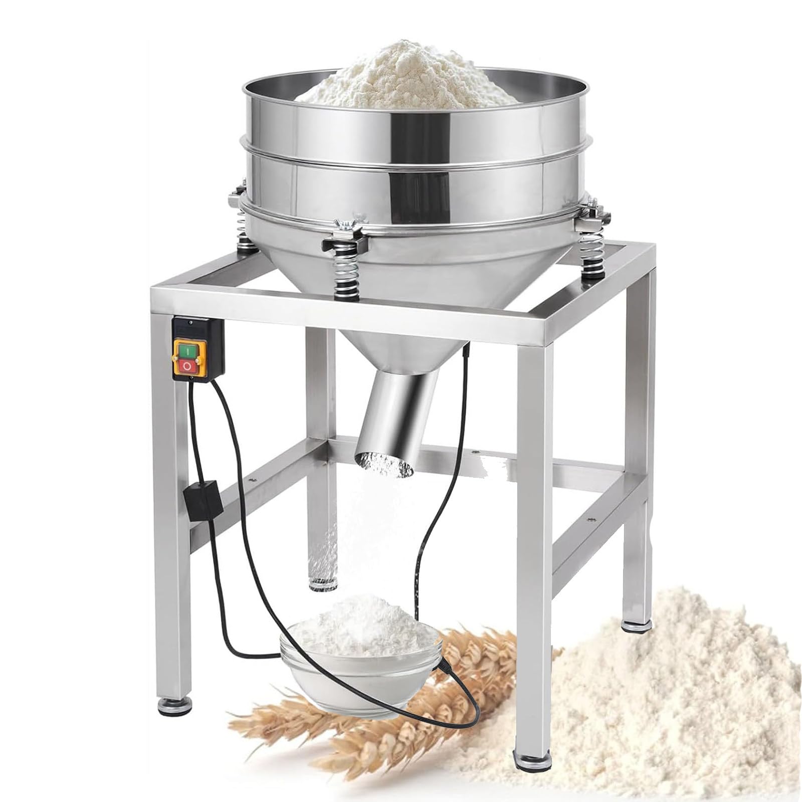 Tamizador Vibratorio De Acero Inoxidable Para Harina Y Polvo 120mesh | Tamizador Vibratorio Automático Con Rejilla (40-200 Mallas), Ideal Para Panadería, Procesamiento Polvos, Granos Y Alimentos
