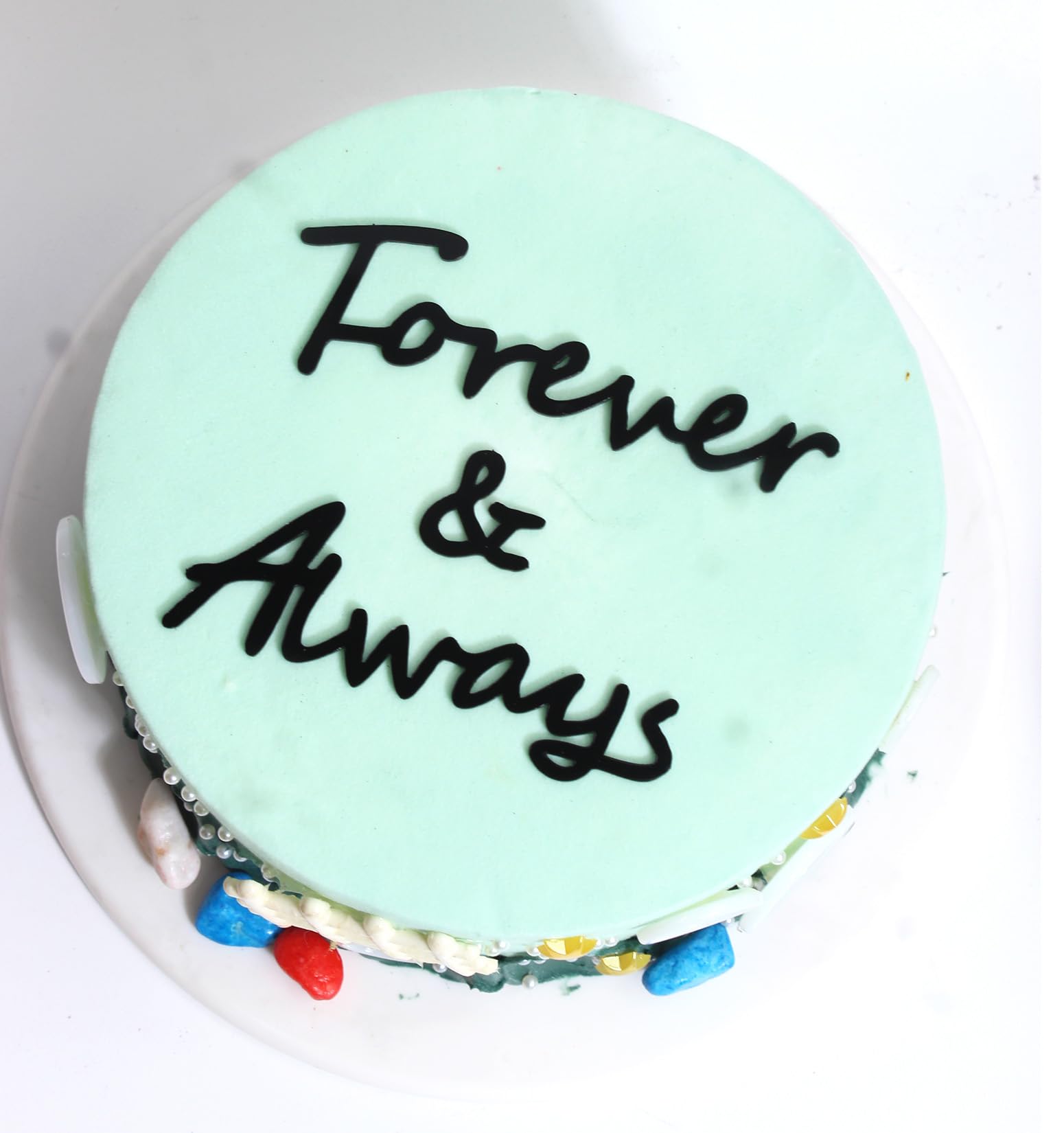 Q022 Always and Forever Cake Topper, Black Acrylic Always Cake Topper,Acrylic Black Wedding Cake Decorations for Bridal Shower Engagement Bachelorette Party Decoration Supplies
