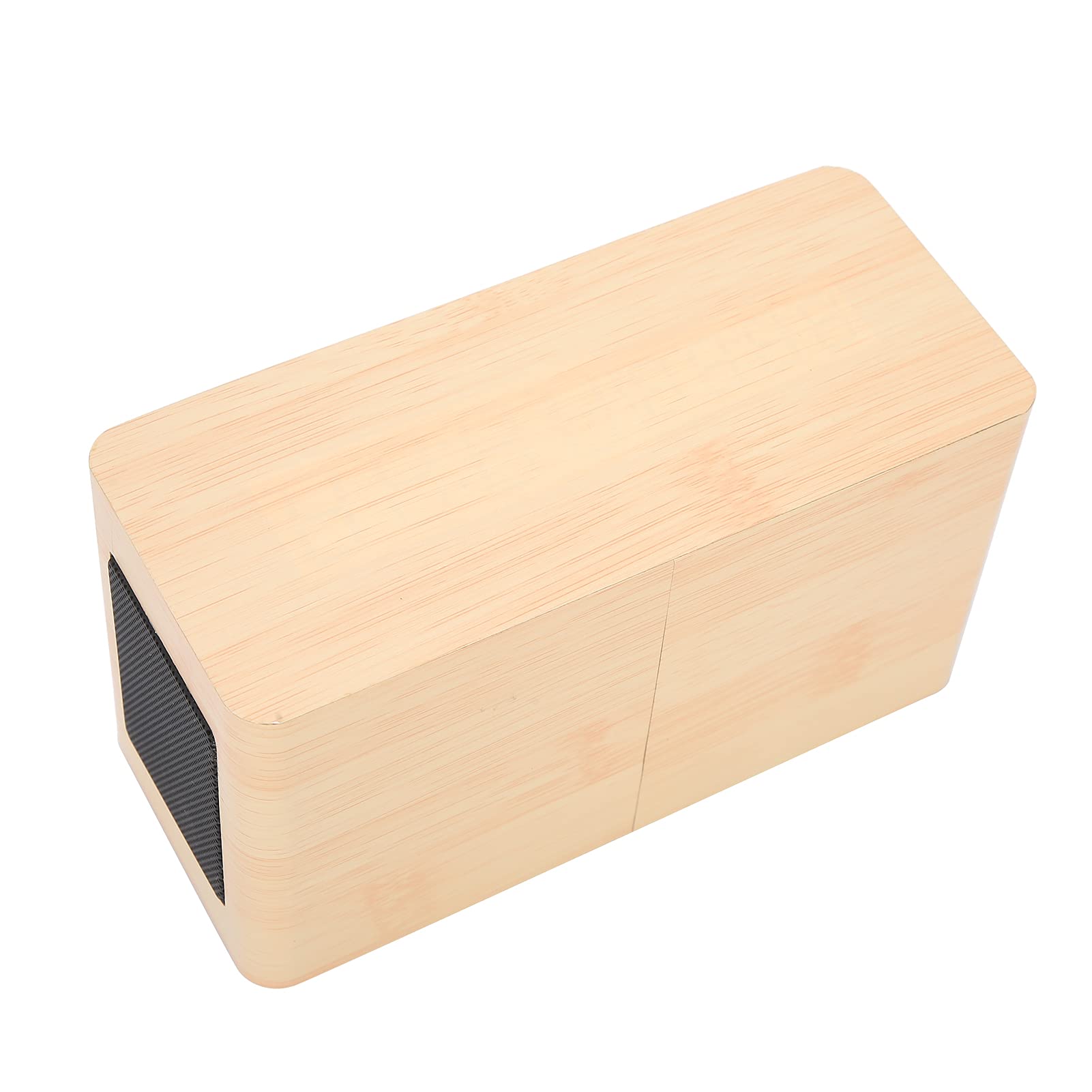 Zerodis Suministros de Oficina Altavoz Bluetooth con Despertador y Carga Inalámbrica para Uso Doméstico Multifuncional de Madera (luz roja de Madera Amarilla)