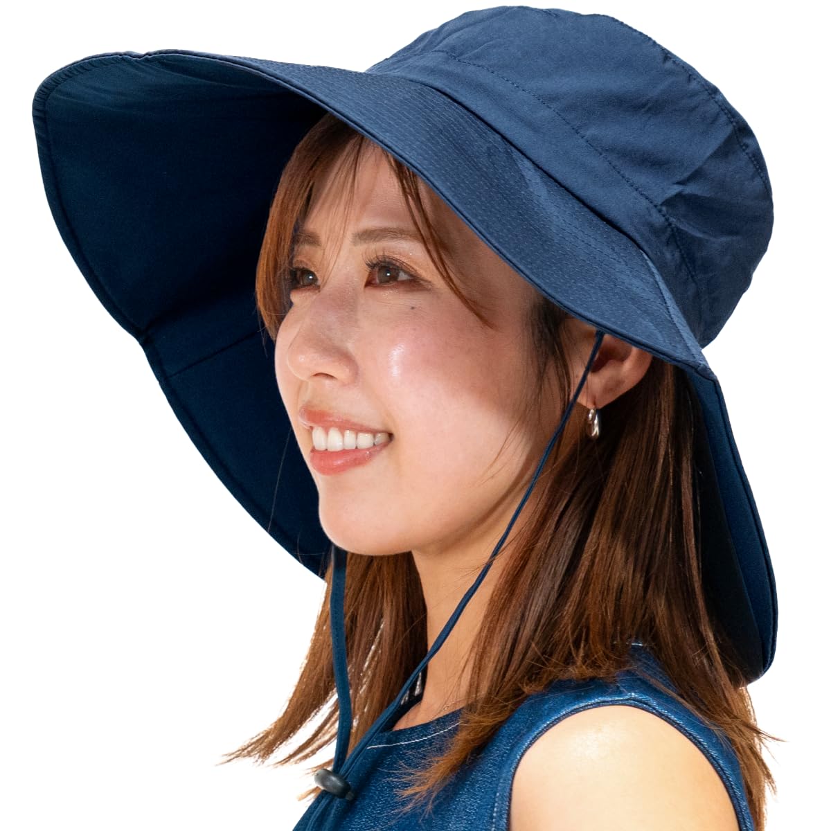 Monilo Women Parasol Hat UPF50+ 99.9% UV Cut Wide Brim Sun Hat Navy