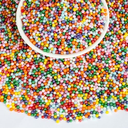 Image of Edible Rainbow Nonpareils Sprinkles,Multicolor Tiny Sugar Pearls Food Grade Decorations Toppings for DIY Baking Cakes Cupcakes Cookies Donuts Ice Cream,Birthday Baby Shower,Pride Festival,Wedding,Holiday Themed Party Dessert Supplies