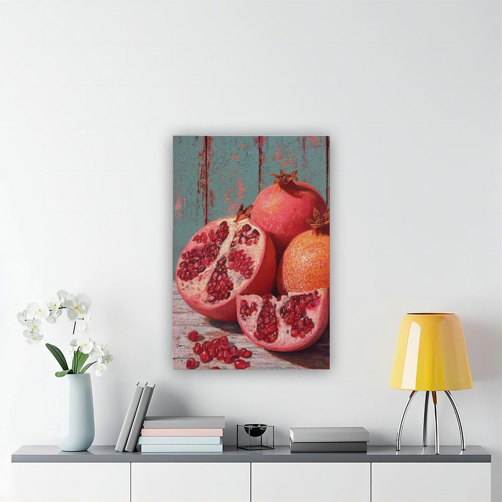QIOTBVV Granatapfel Stillleben Leinwandposter Schlafzimmer Dekor Landschaft Büro Zimmer Dekor Geschenk 60 x 90 cm