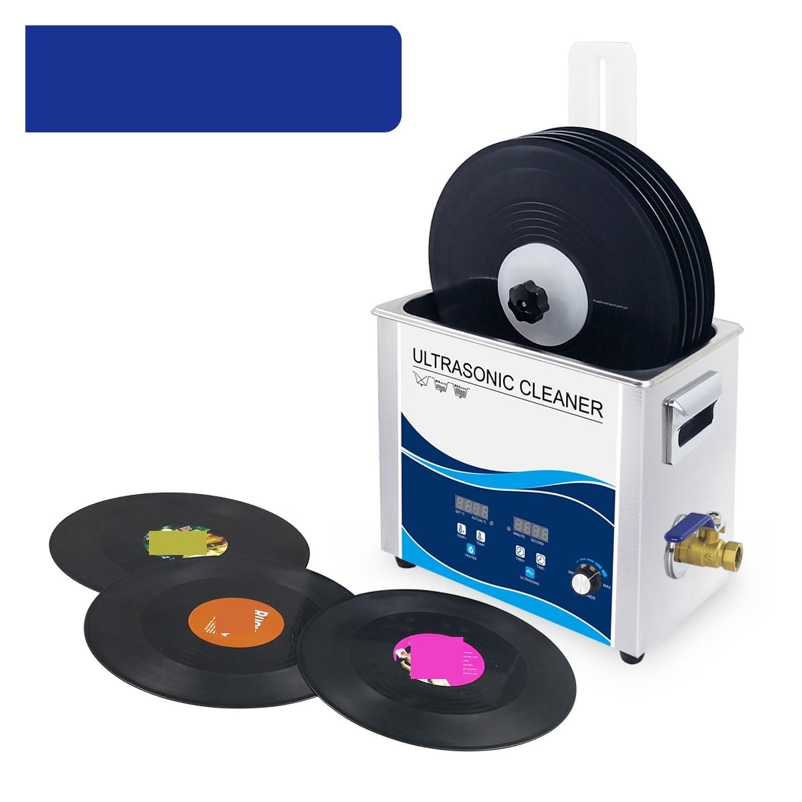 Pulitore ad ultrasuoni Disco in Vinile Rondella 6.5L Bagno 180W Pulitore Ad Ultrasuoni Grammofono LP Pulizia Dell'album con Sollevatore di Alimentazione