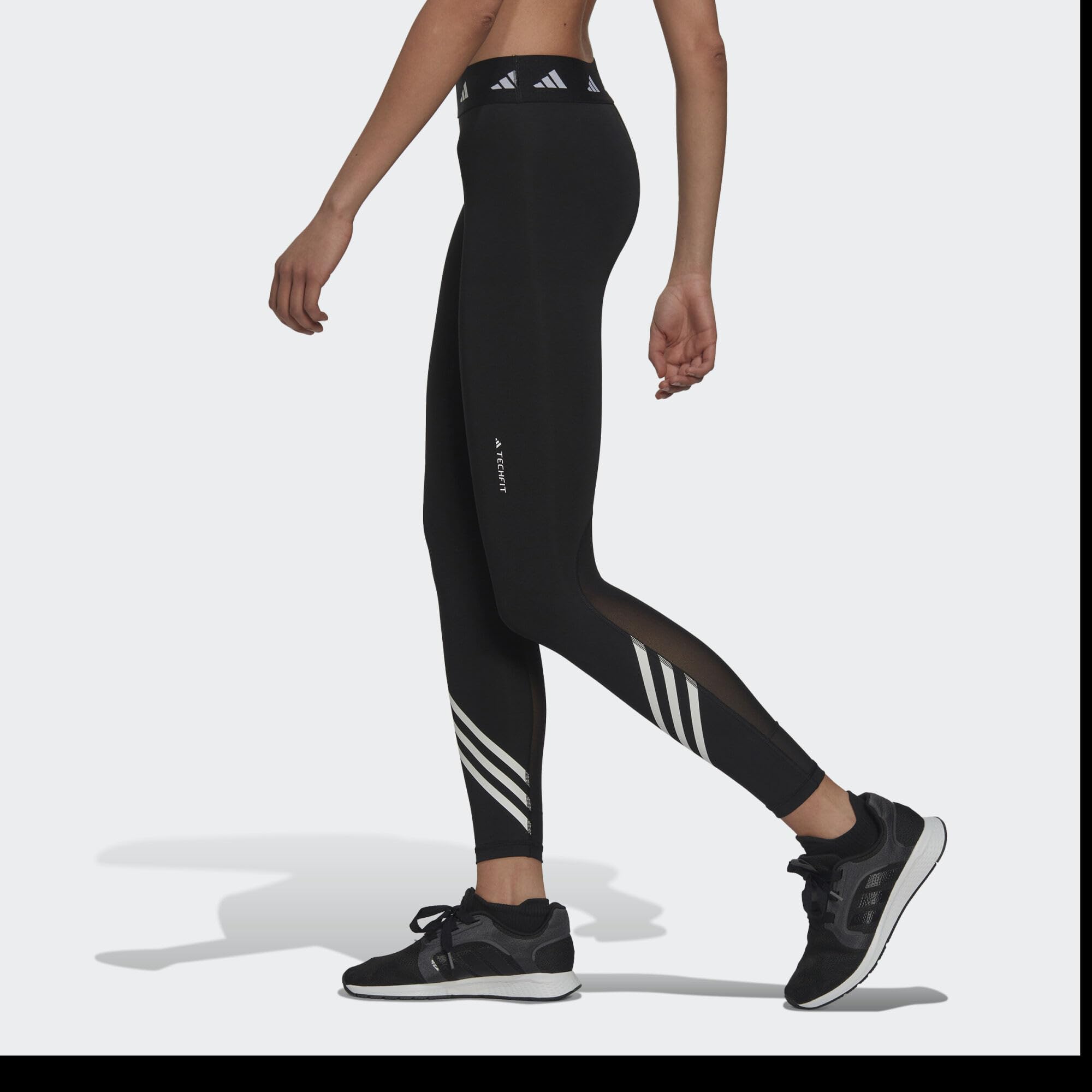 Adidas - Techfit 3 Stripes 7/8 Leggings, Calzamaglia Donna