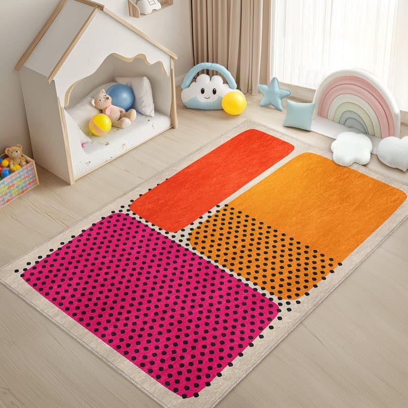 Tapis de salon rose en faux cachemire pour une ambiance chaleureuse