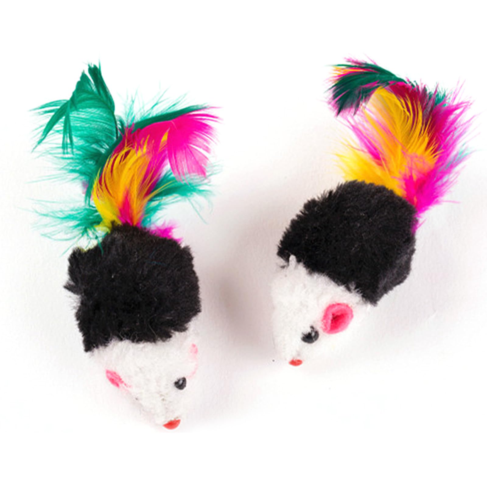 Katzenangel, Katzenspielzeug Mini Weiche Fleece Falsche Maus Bunte Feder Spielen Trainingsspielzeug for Kätzchen Welpen 20Pcs