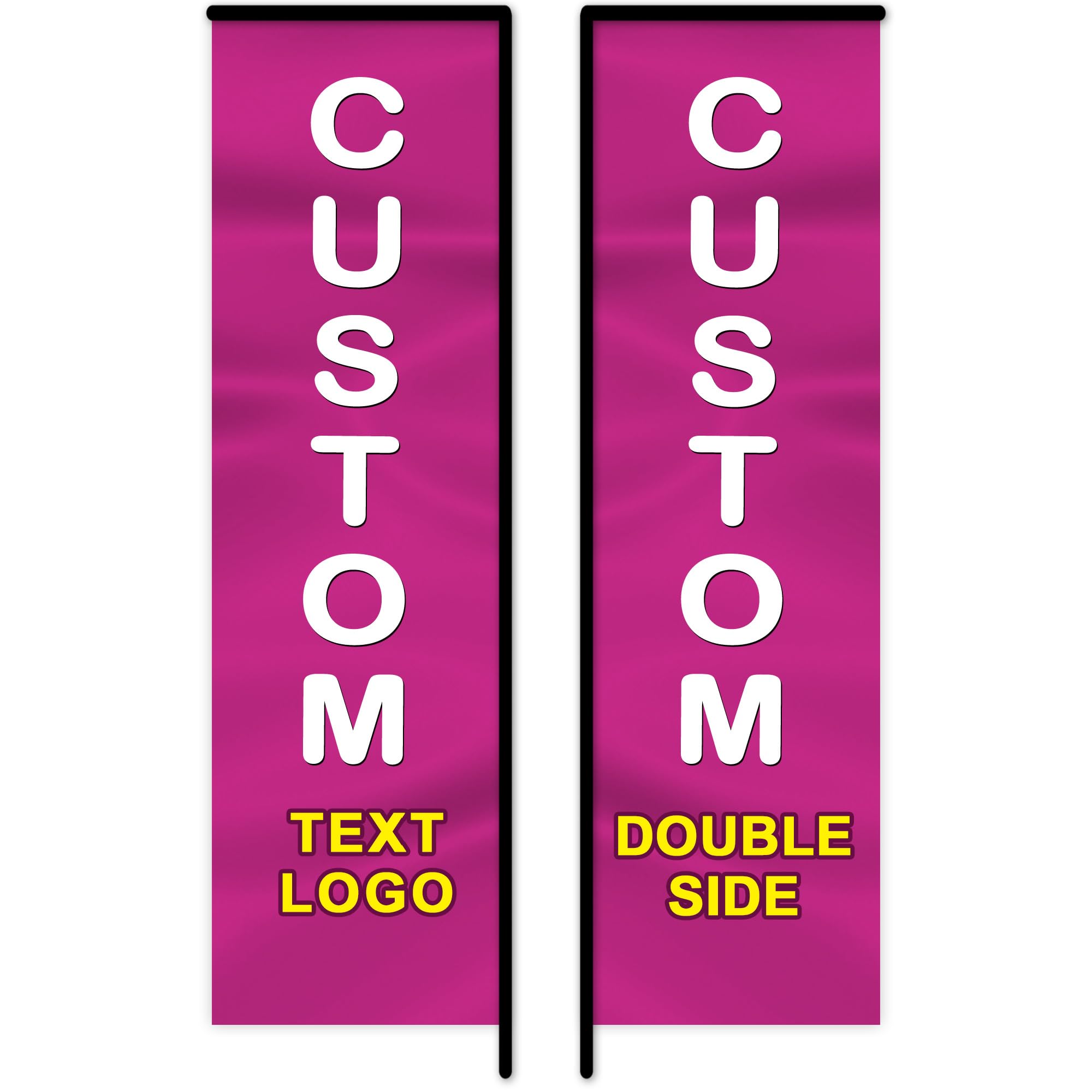Custom Advertising Feather Flags for Business Outside (Only Flag), Personalized Double/Single Sided Feather Banner Flags with Logo Text, Customized