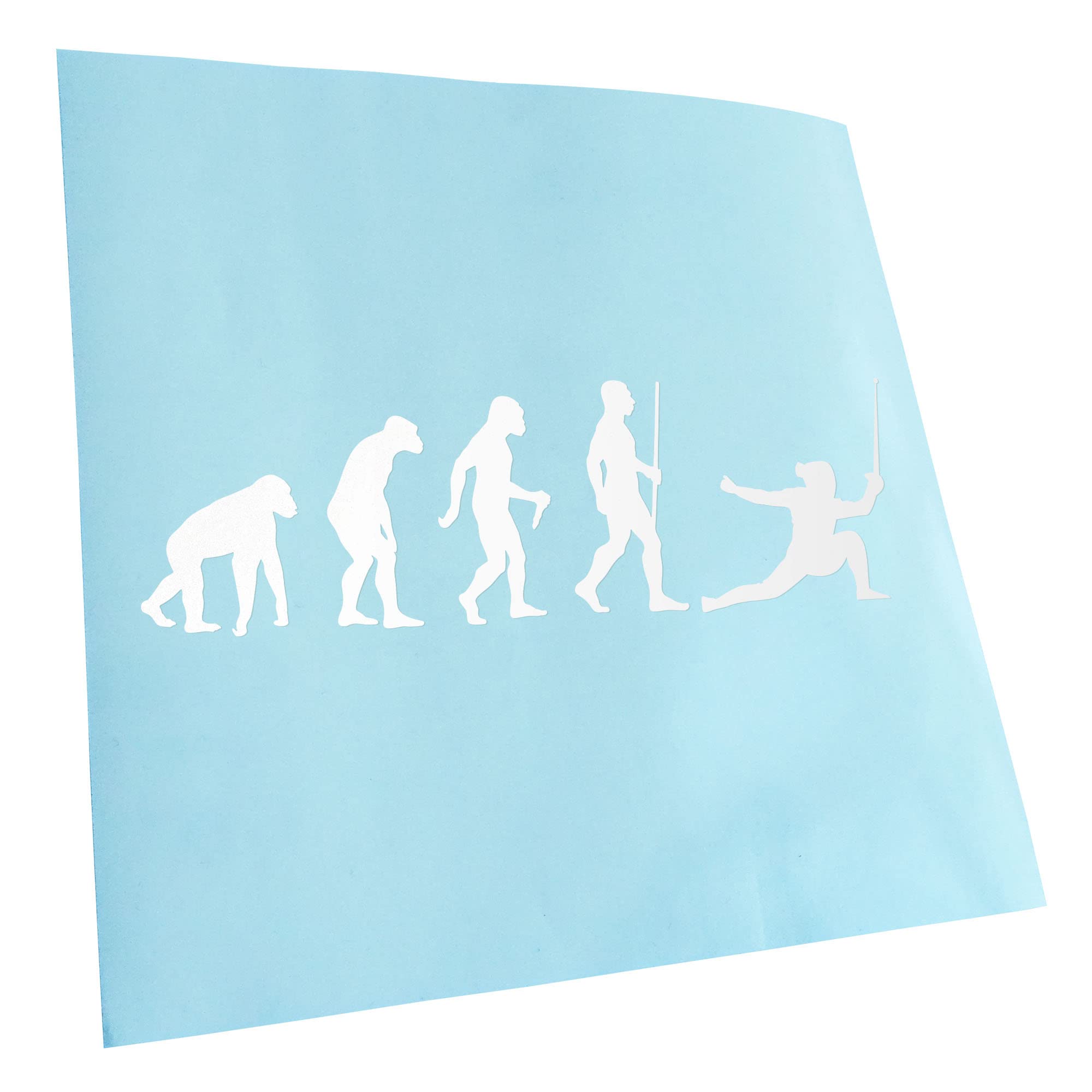 Kiwistar - Car Sticker - Fencing Epee Evolution - White - 60 x 18 cm - Rear Window Car Sticker Weatherproof for Car Truck Moped Truck - Sticker Exterior Self-Adhesive Tuning Accessories for Windows