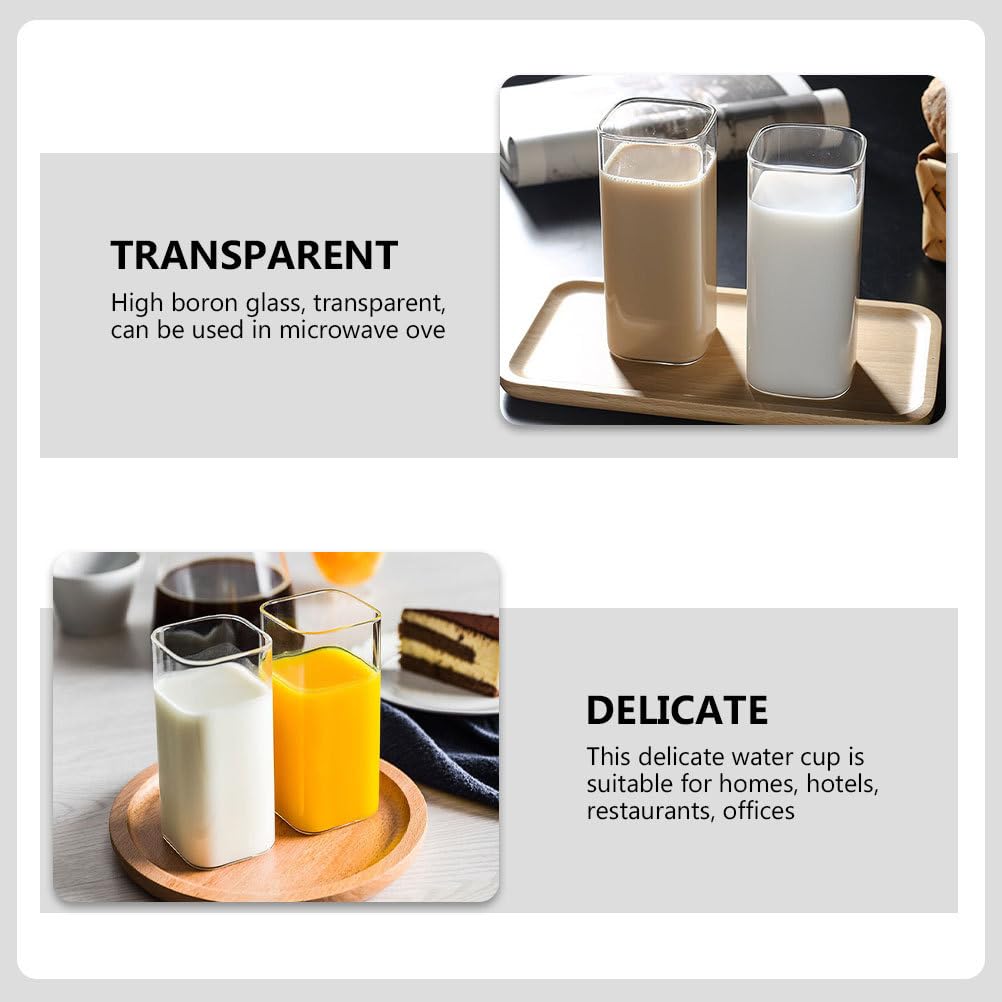 Angoily Drinking Glasses, 350 ml, Square Glasses, Set of 2, Drinking Mugs, Glass, Clear Bar Glass, for Water, Juice, Beer, Drinks, Cocktails, Mixed Angoily Drinking Glasses, 350 ml, Square Glasses, Set of 2, Drinking Mugs, Glass, Clear Bar Glass, for Water, Juice, Beer, Drinks, Cocktails, Mixed