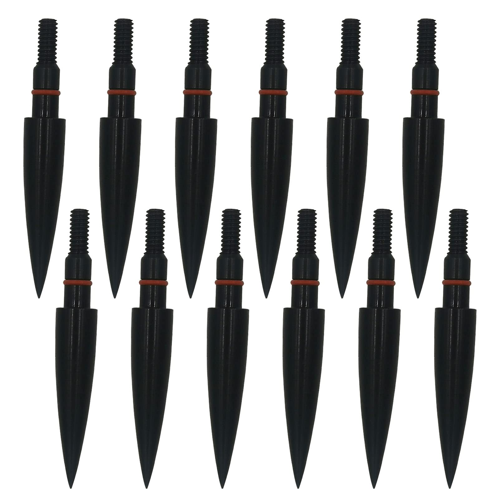 100/125/150 Grains Archery Field Points,Archery Practice Hunting Arrow Tip for Recurve, Compound Bow Crossbow, Screw-in arrowheads (Black-150grain5/16)
