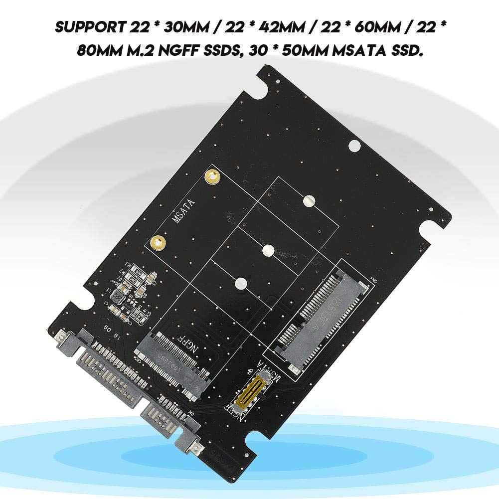 2 in 1 Mini M.2 NGFF e SSD mSATA a SATA 3.0 Convertitore/Adattatore per Disco Rigido Supporto SSD mSATA/M.2 NGFF SSD per Desktop
