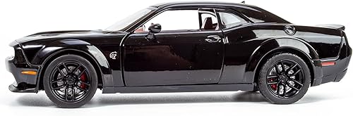 Miniatura 6 de All Star Toys 2018 Challenger SRT Hellcat Widebody Negro con Interior Rojo 1/24 Diecast Modelo Motormax 79350 Edición Exclusiva