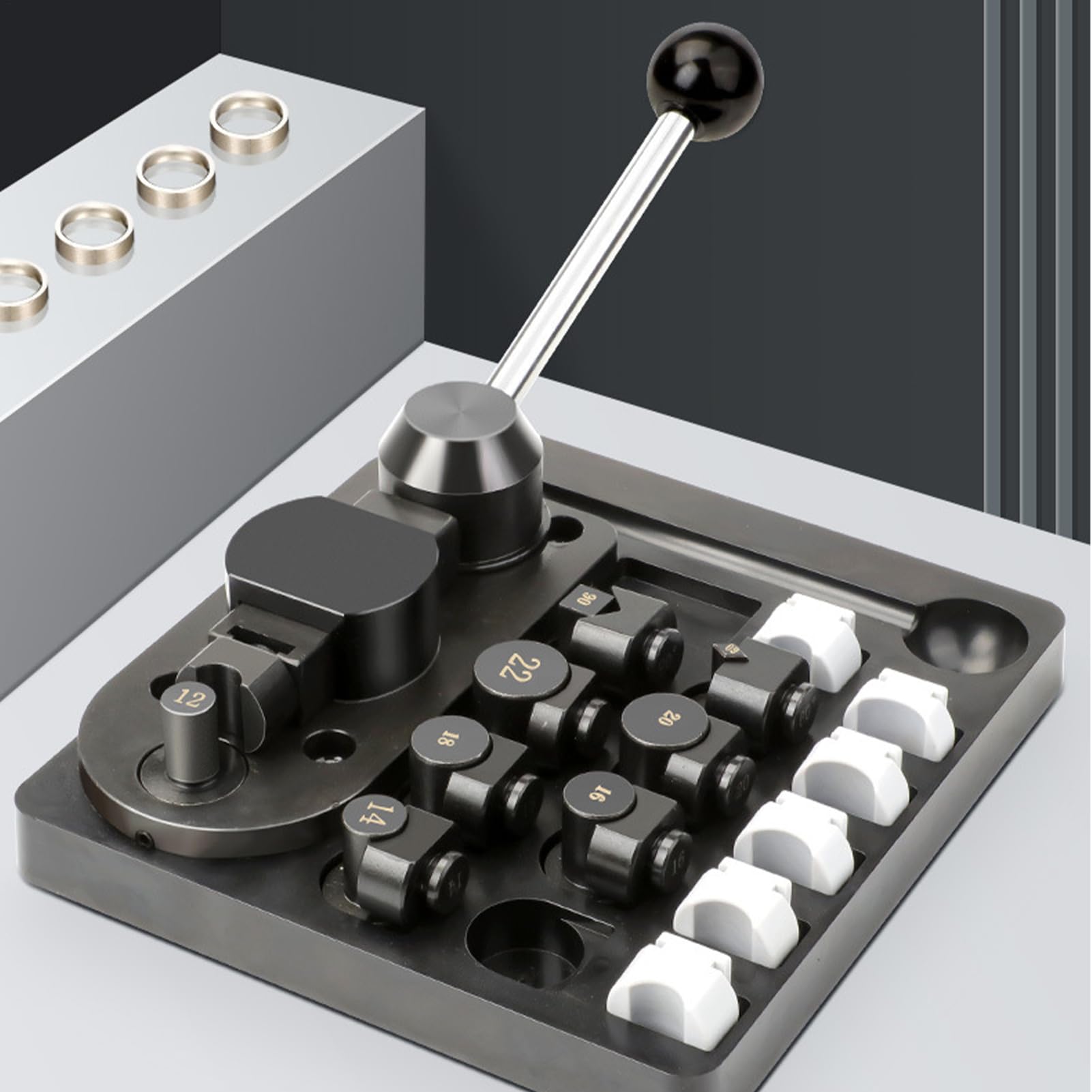 Plieur d'anneaux réglable en métal pour la fabrication de bijoux, 19 x 17,5 x 2 cm, outils professionnels pour orfèvrerie, perles, boucles et emballage de fils