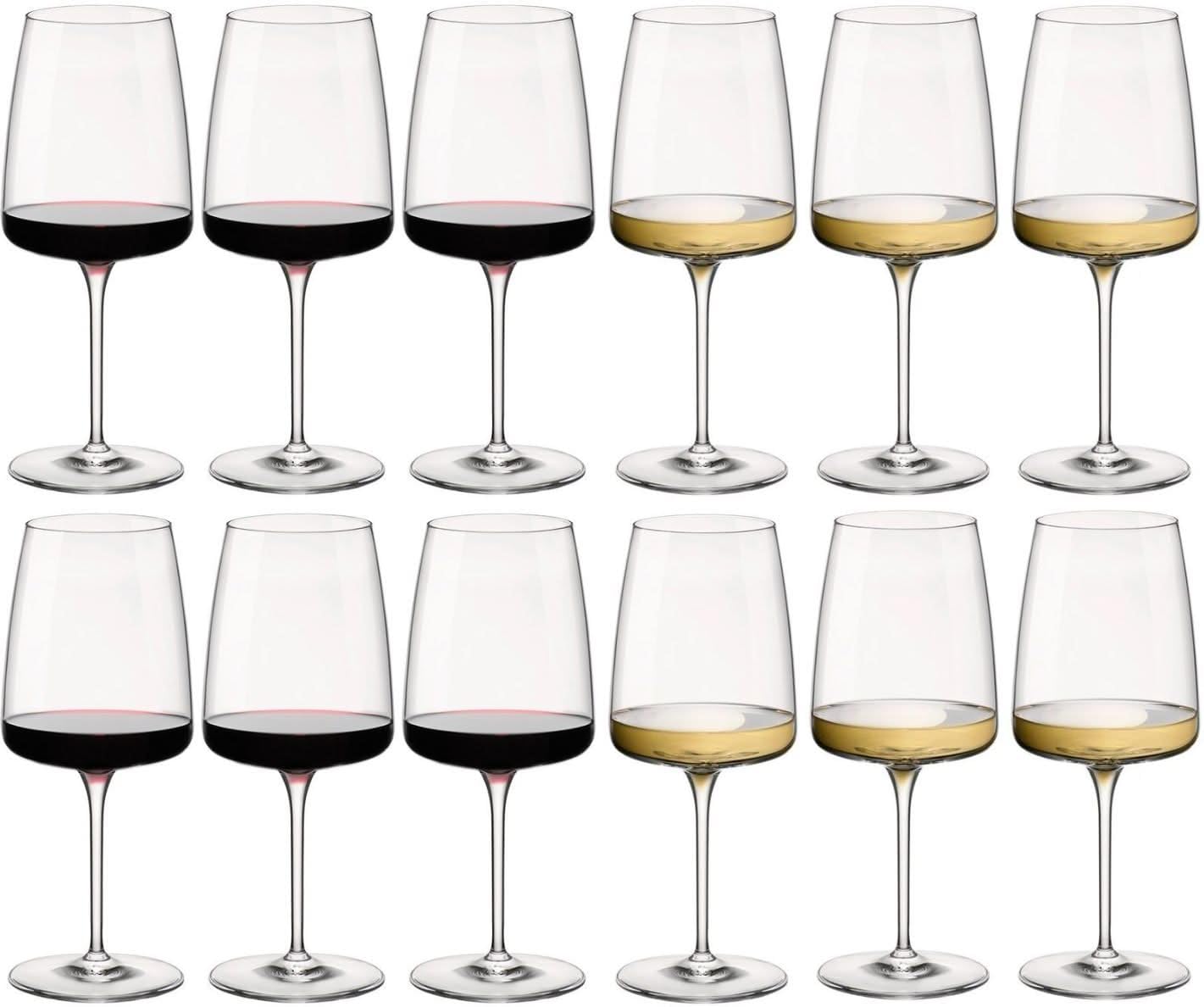 Bormioli Rocco Juego de copas de vino Nexo (Copas de vino tinto y copas de vino blanco) - Juego de 12 piezas