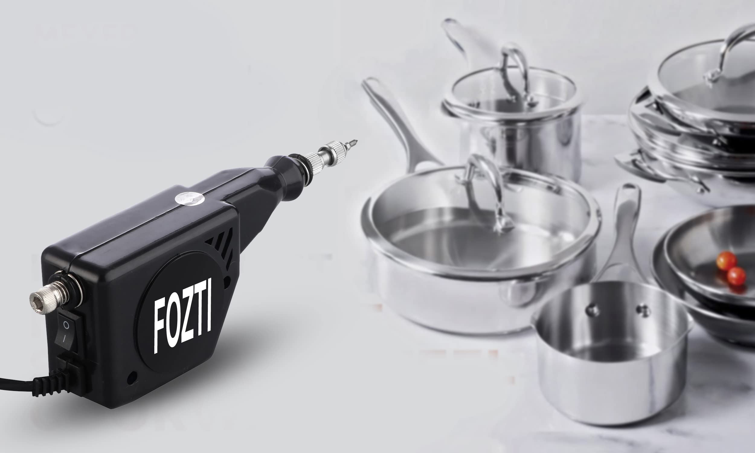 Fozti Handy Electric Engraving Machine with Carbide Point Engraver Useful to Engrave and itching on Jewellery Metal Glass Wood Plastic Glass Leather - Made in India (Black) 2