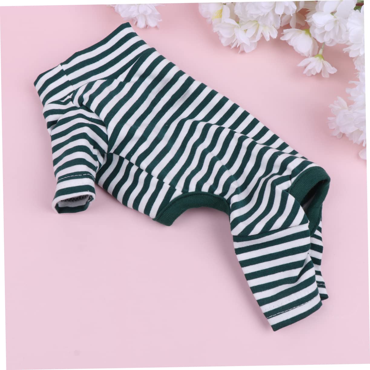 SUPVOX 3pezzi Tutina Jumpsuit Cotone Per Cani Di Piccola Taglia Costume Stile Stripes Verde Xs Per Inverno Comoda e Facile Da Indossare Perfetta Per Passeggiate e Foto Speciali