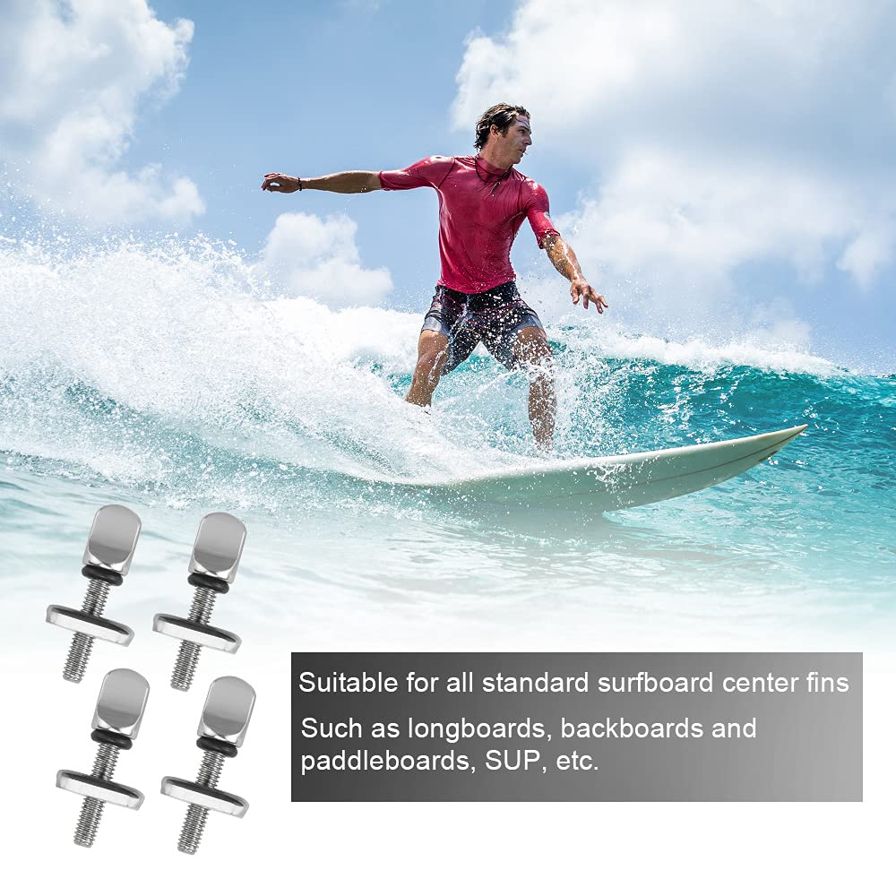 Viti per Tavola da Surf Viti per Pinne per Tavola da Surf 4 Pezzi di Ricambio per Surf in Acciaio Inossidabile per SUP e Tavola da Paddle, 3 * 1,4 cm