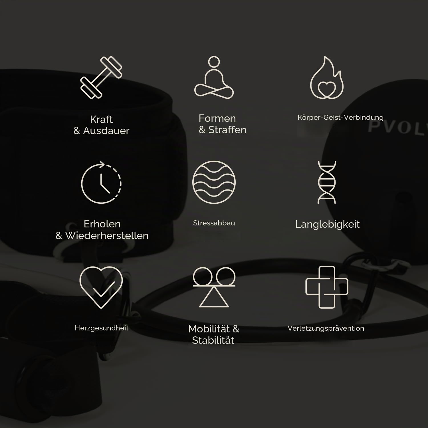 Pvolve P.3 Trainer: Fitnessgerät für Zuhause, Fitnessgerät, Widerstandsband mit Knöchelriemen und Gewichtssystem