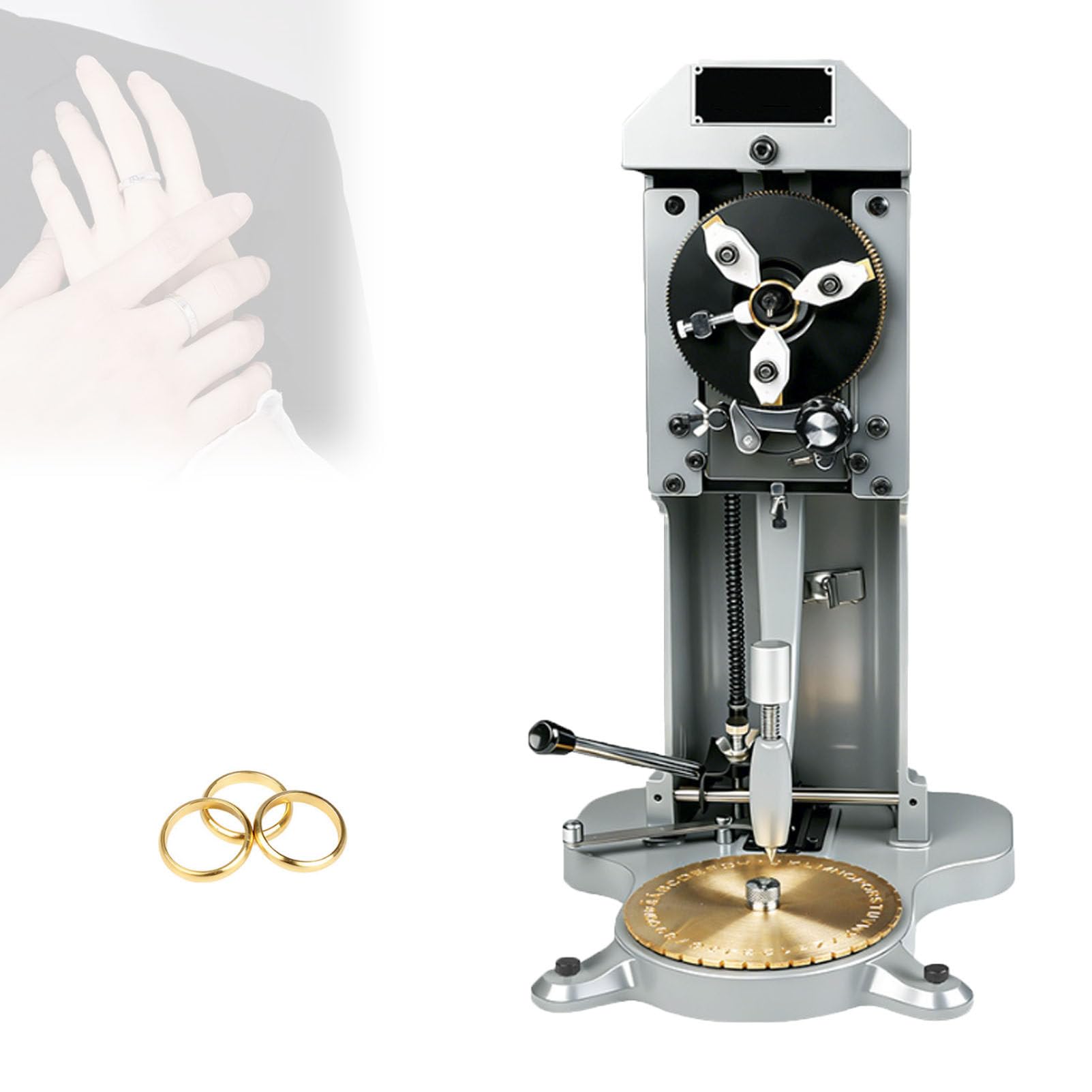 Pfps Inside Ring Engraver, with Double Sided Dial & 2 Fonts, 1.5mm-2.0mm Alphabet & Number, Manual Ring Engraving Machine for Personalized Jewelry