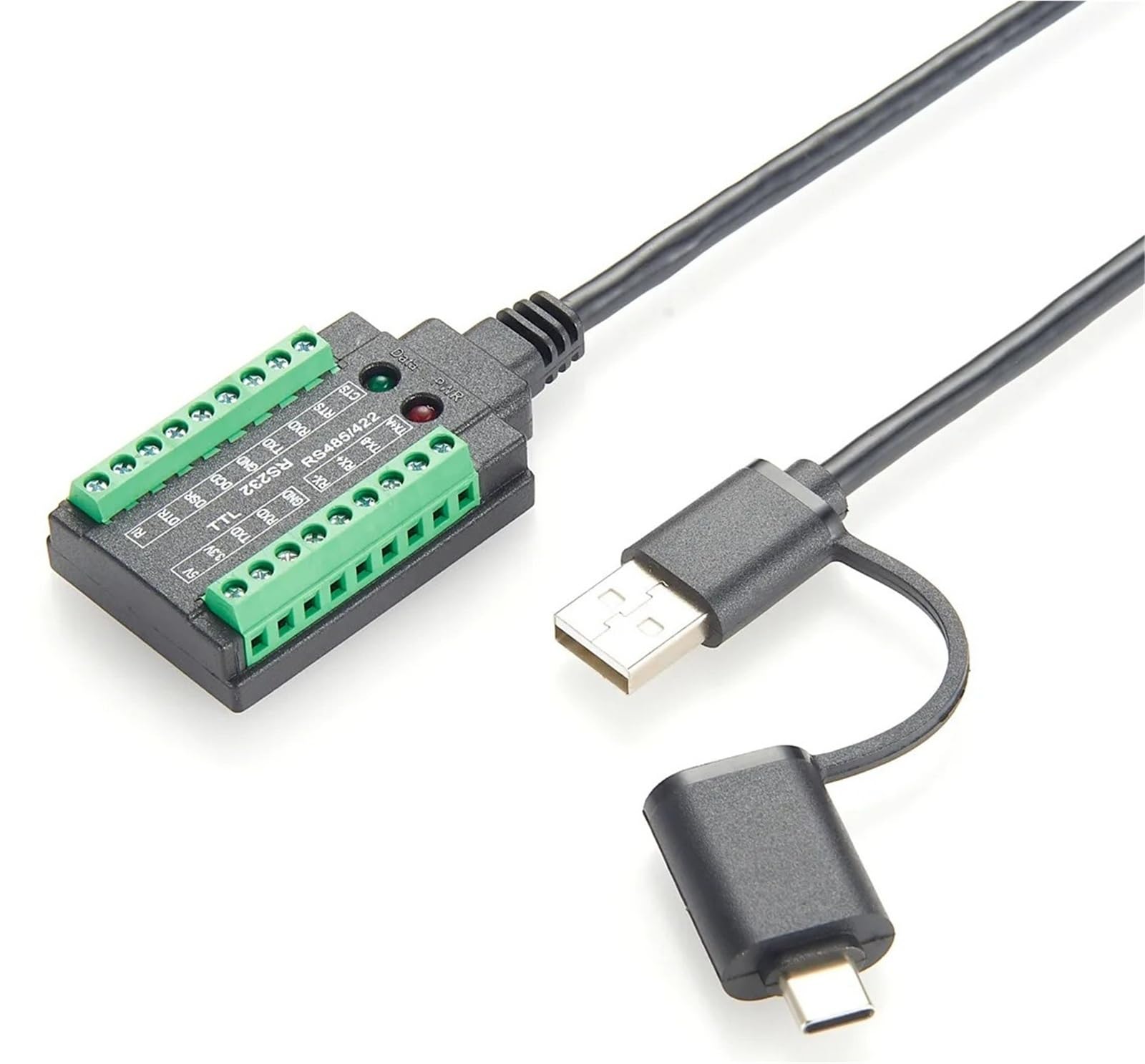 FTDI Kabel FT232RNL Chip, USB-C/USB-A zu RS232 RS485 RS422 TTL 3.3V/5V, COM-Port Adapter