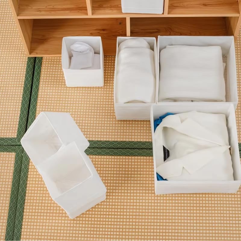 Unterwäsche Organizer,Schubladen Organizer Oxford Schublade Organizer Unterwäsche BH Aufbewahrungsbox Faltbare Kleiderschrank Aufbewahrungsbehälter Separator Kleidung Organisation Boxen(6PCS Gray Set)