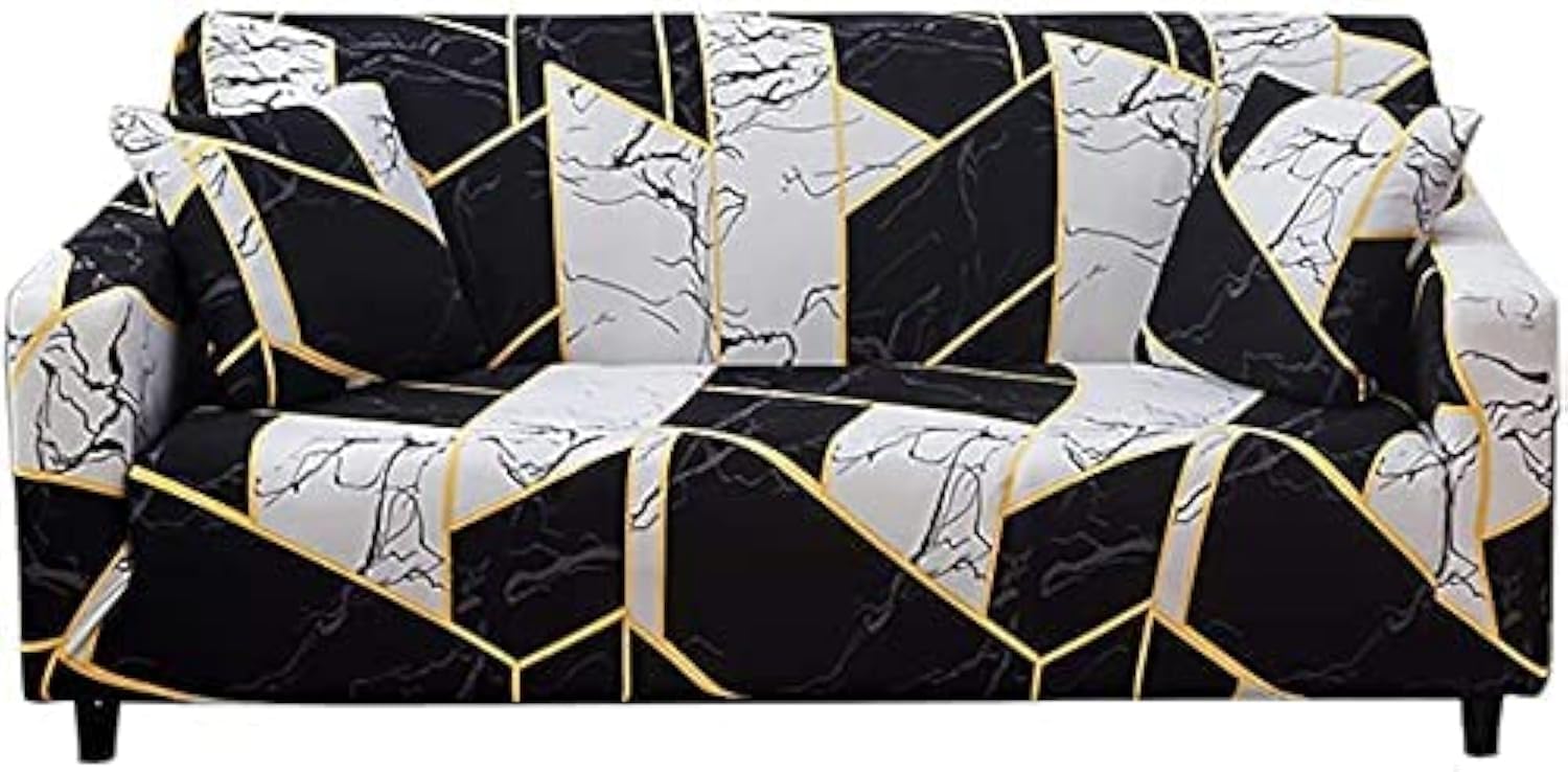 MIDODO Printed Couch Cover Stretch Sofa Covers Patterned Sofas Seater Slipcovers for 4 Cushion Couch Set (SK, 4 Seater/Large 3 Seater)