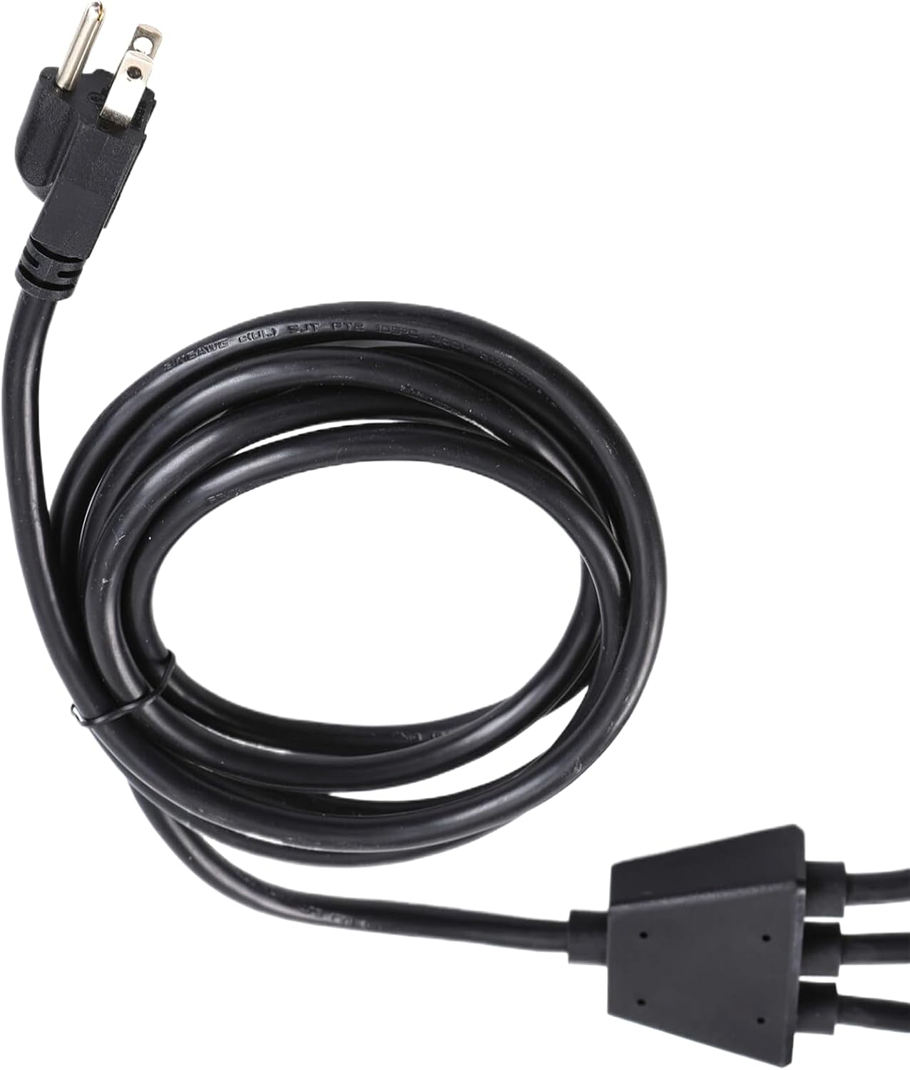 Outdoor Extension Cord 1 to 3 Splitter for Outdoor Lights, 3 Prong Outlets Plugs, Max 13ft End to End (25 FT Total),16AWG 1625W 13A SJTW Weatherproof Wire for Outdoor String Lights(Black)