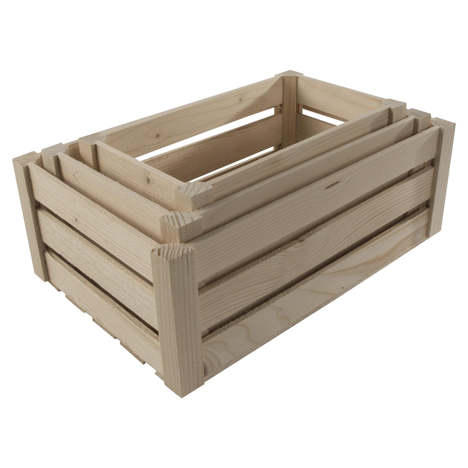 Woodeedoo Wood Eedoo Nest Of 3 Unfinished En Storage Crates | S+M+L