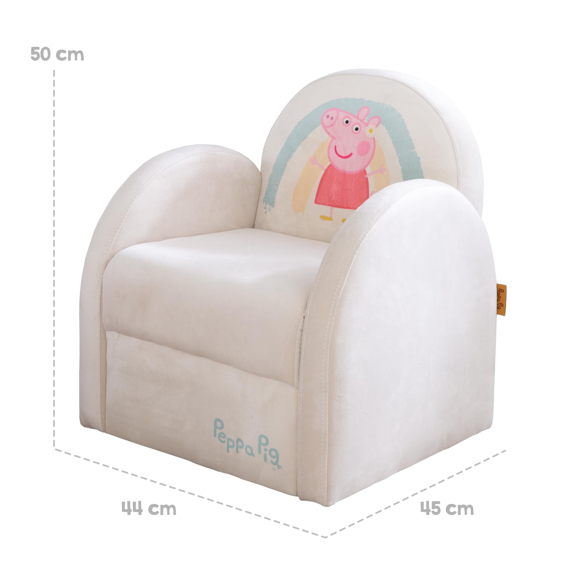 roba Fauteuil Bébé Peppa Pig Velours 50x44x45 cm Beige Motif Truie