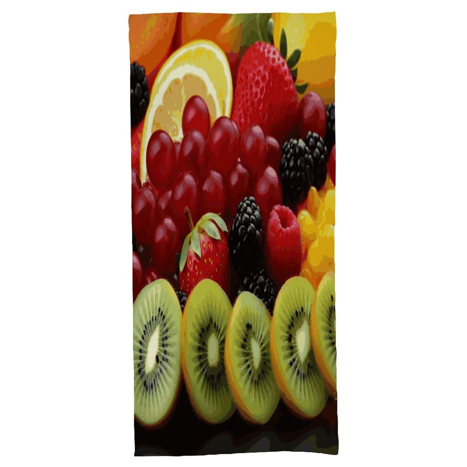 Fekiloot Men's Style Fresh Fruit Bath Towel Highly Absorbent,Beach Towels For Wo,Pool Towel Bathroom Essential For Beach,Gym,Travel, Camp