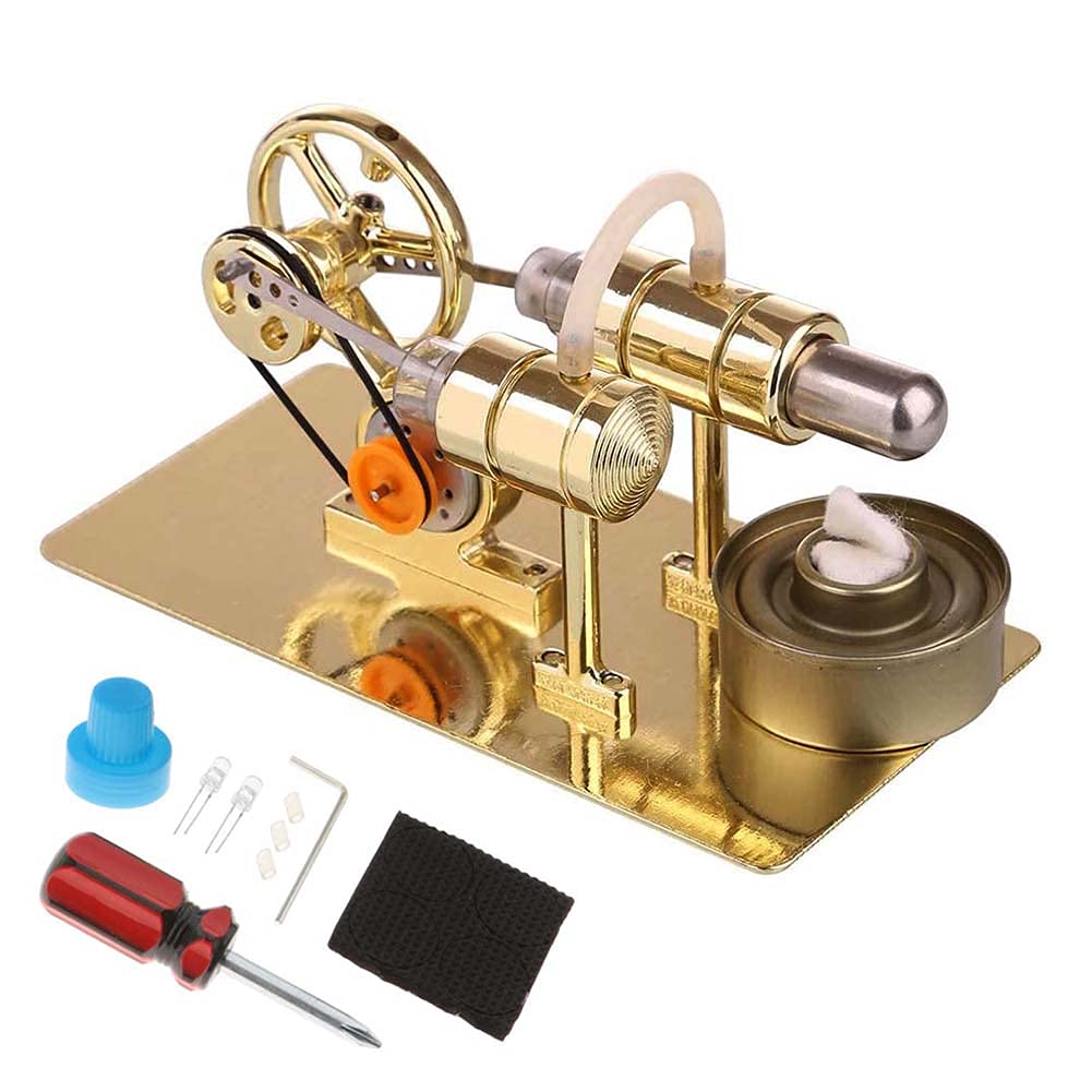Stirling Engine Generator Model Kit, External Combustion Heat Steam Power Engine Model, DIY Steam Engine Model Set STEM Educational Toy for Adult and Kids