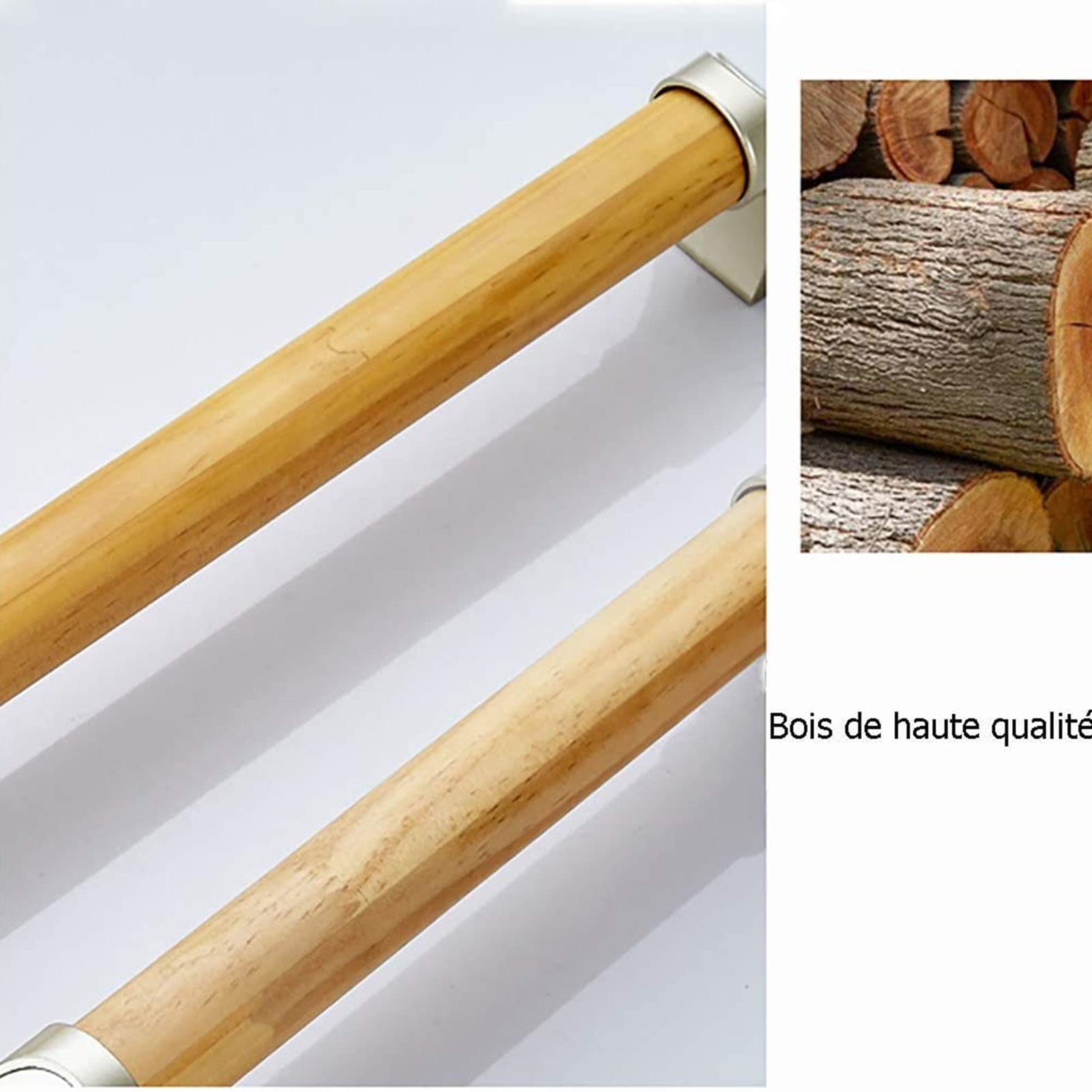 Maniglioni di Sicurezza in Legno Impermeabili e Antiscivolo per Bagno, Ideali per Scale, corrimano, vasche da Bagno, docce, Persone disabili e Anziani (34 cm)