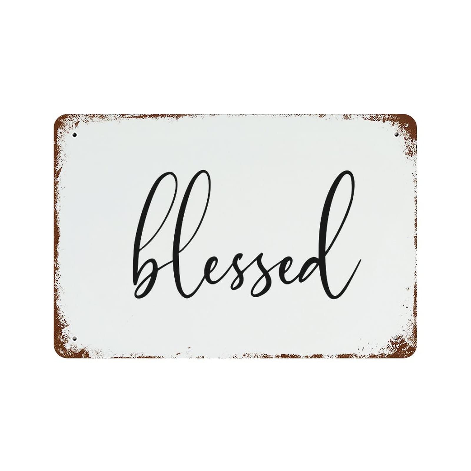 Plaque en métal Blessed cadeau pendaison de crémaillère