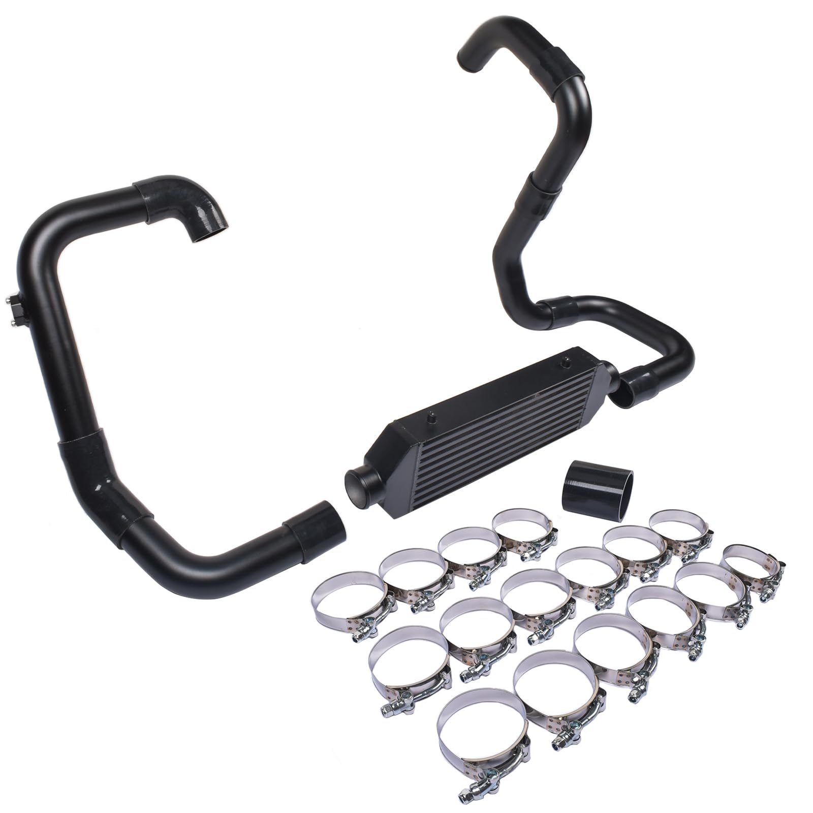 Kit de enfriador de aire con soporte frontal negro Kit de intercooler compatible con Golf MK4 A3 8L Leon 1.9TDI 1998-2005