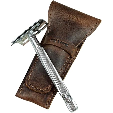 Genuine Leather Safety Razor Leather Protective/Travel Case For Any Safety Razors - Razor Case Keeps Your Double Edge Razor Blade Safe - View #7