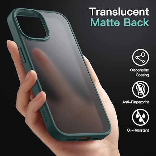 Miniatura 39 de JETech Funda mate para iPhone 13 de 6.1 pulgadas, a prueba de golpes, protección contra caídas de grado militar, cubierta trasera translúcida