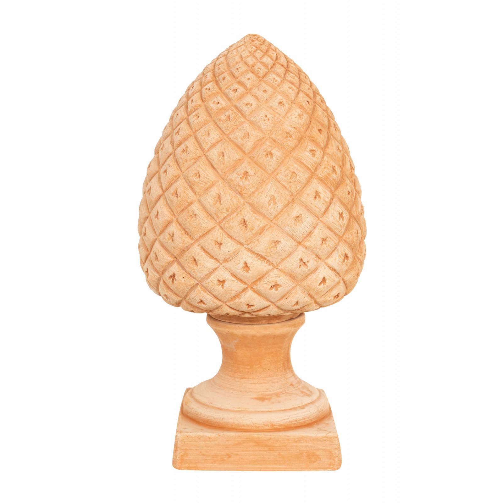 Biscottini Pigna decorativa in terracotta 53x31x31 cm | Pigne decorative grandi da esterno Made in Italy | Decorazioni casa e giardino