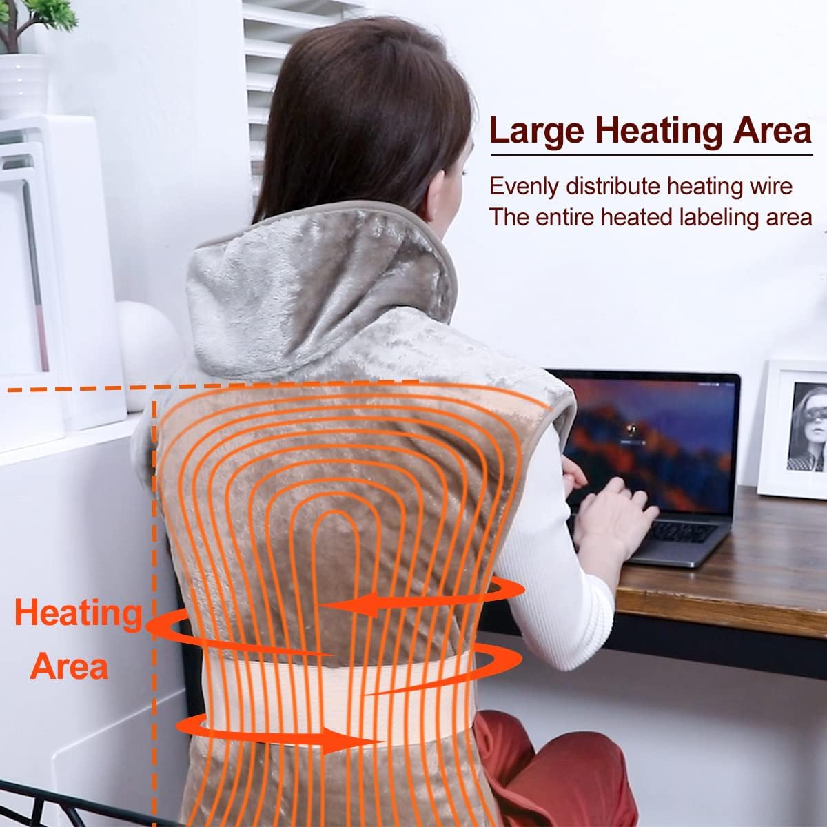 Uр Tо 40% оƒƒ heating pad,heating pads for back pain,heating pad for neck and shoulders Pain Relief,Extra Large, 2-hours Auto Shut Off, Six Heat Settings, Up to 155 Fahrenheit, Machine-Washable, Micro Plush/Soft To