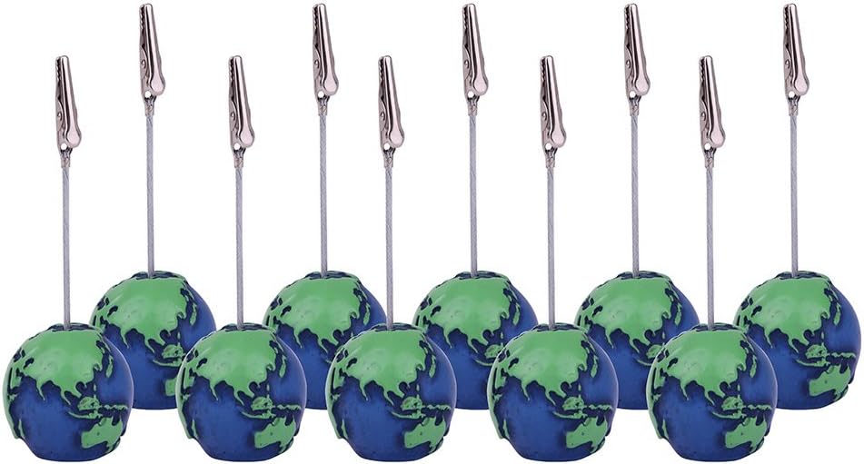 10 Globe Memo Clips with Alligator Clasps for Displaying Photos