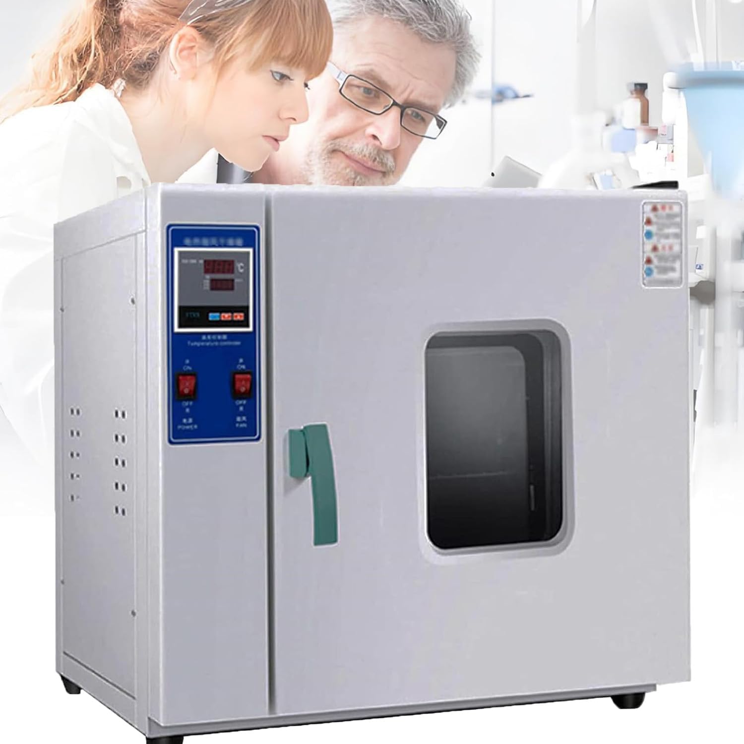 Laboratory Forced Air Convection Drying Oven, Digital Thermostatic Incubator, Stainless Steel Liner, 3-layer Blast Drying Oven, Heating Speed Adjustable, Over-temperature Alarm, for Industrial and Lab