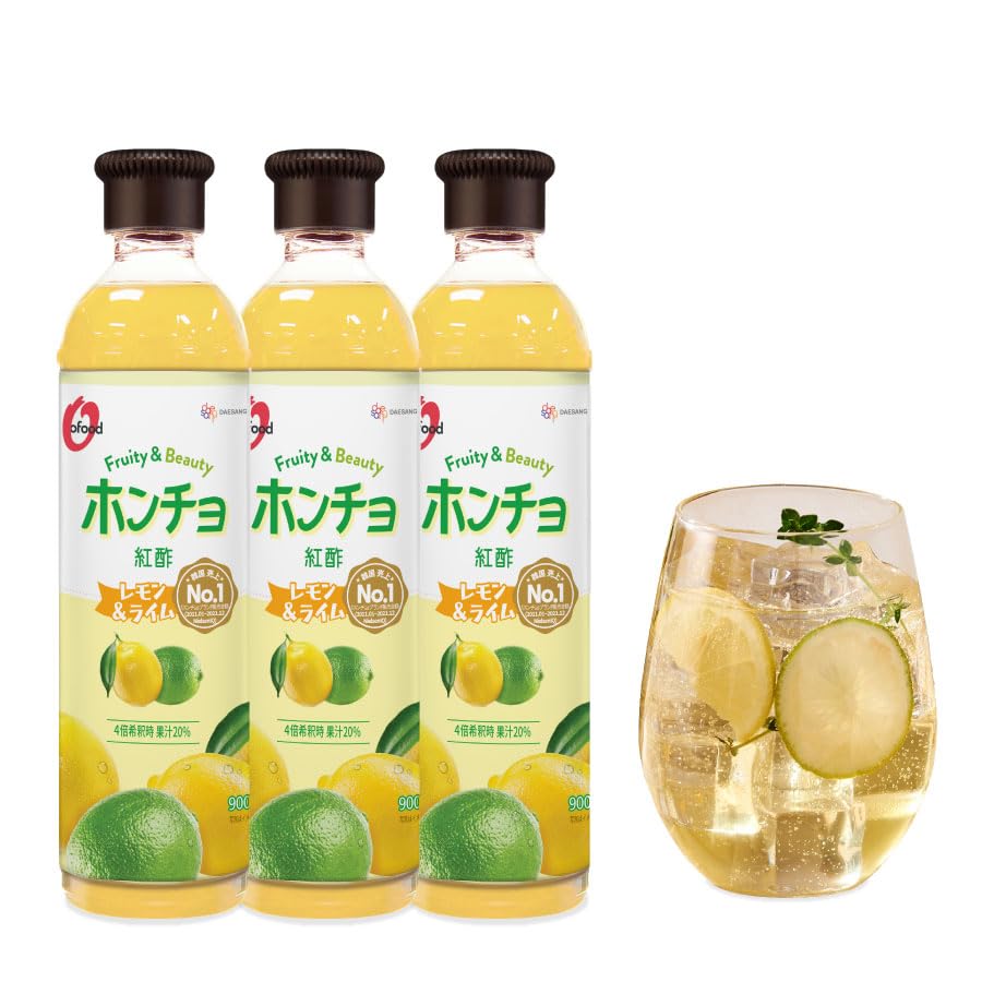 Amazon.co.jp: [O'Food]【ホンチョ (紅酢) レモン＆ライム 900ml×3本
