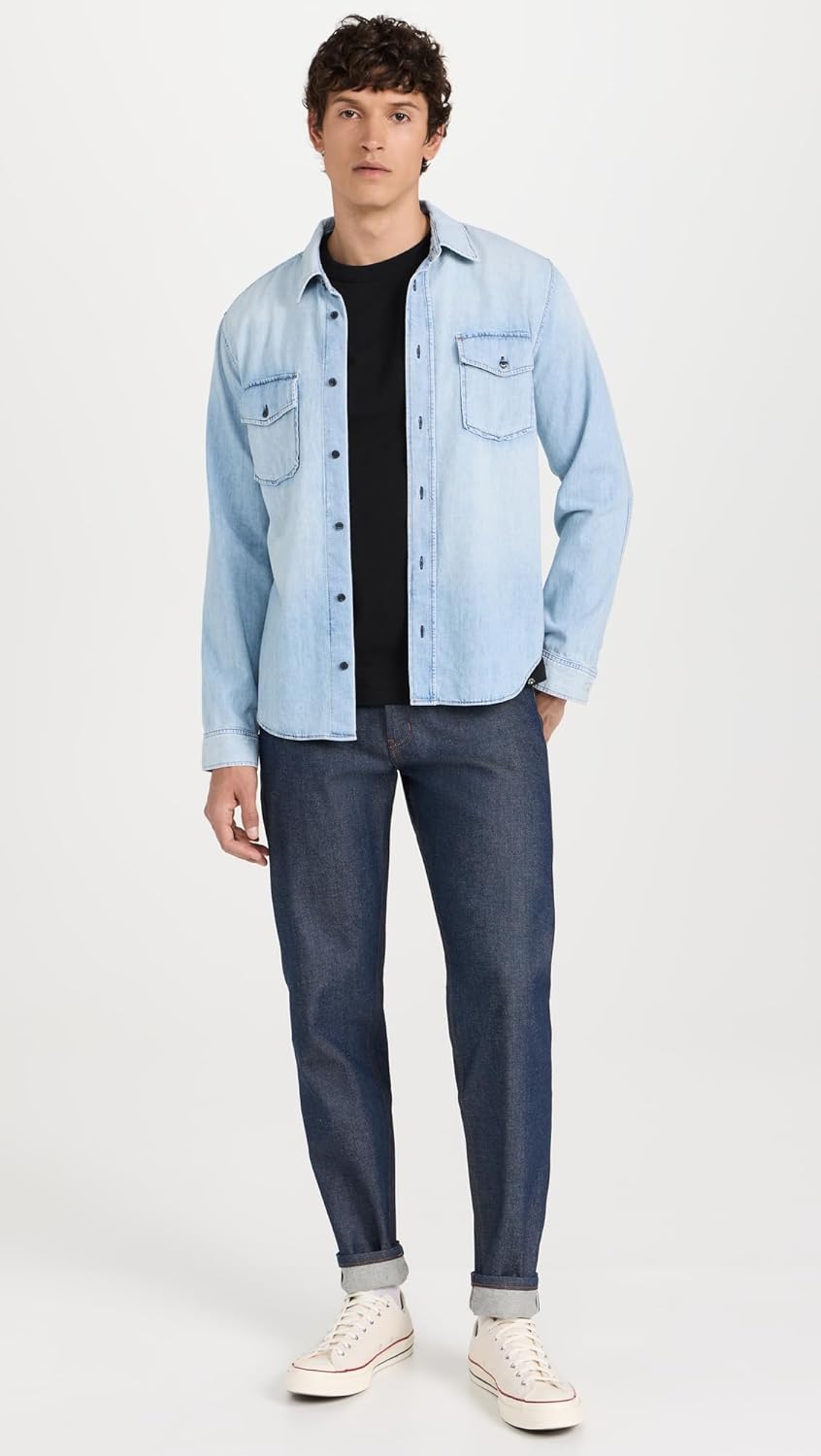 Naked & Famous Denim Mens Easy Guy - Natural Indigo Selvedge - Image 5