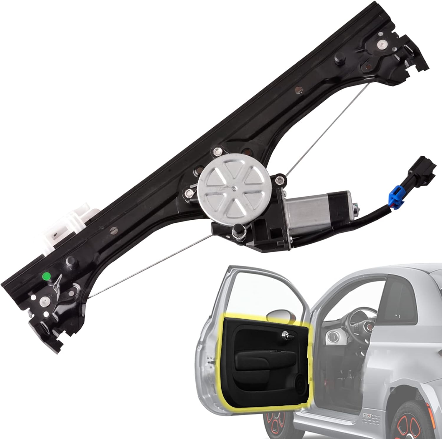 Predep Front Left Driver Side Window Regulator Assembly w/Motor Compatible for Fiat 500 1.4L 2012-2019 Driver Door Window Regulator Assembly Fiat 500 Driver Door