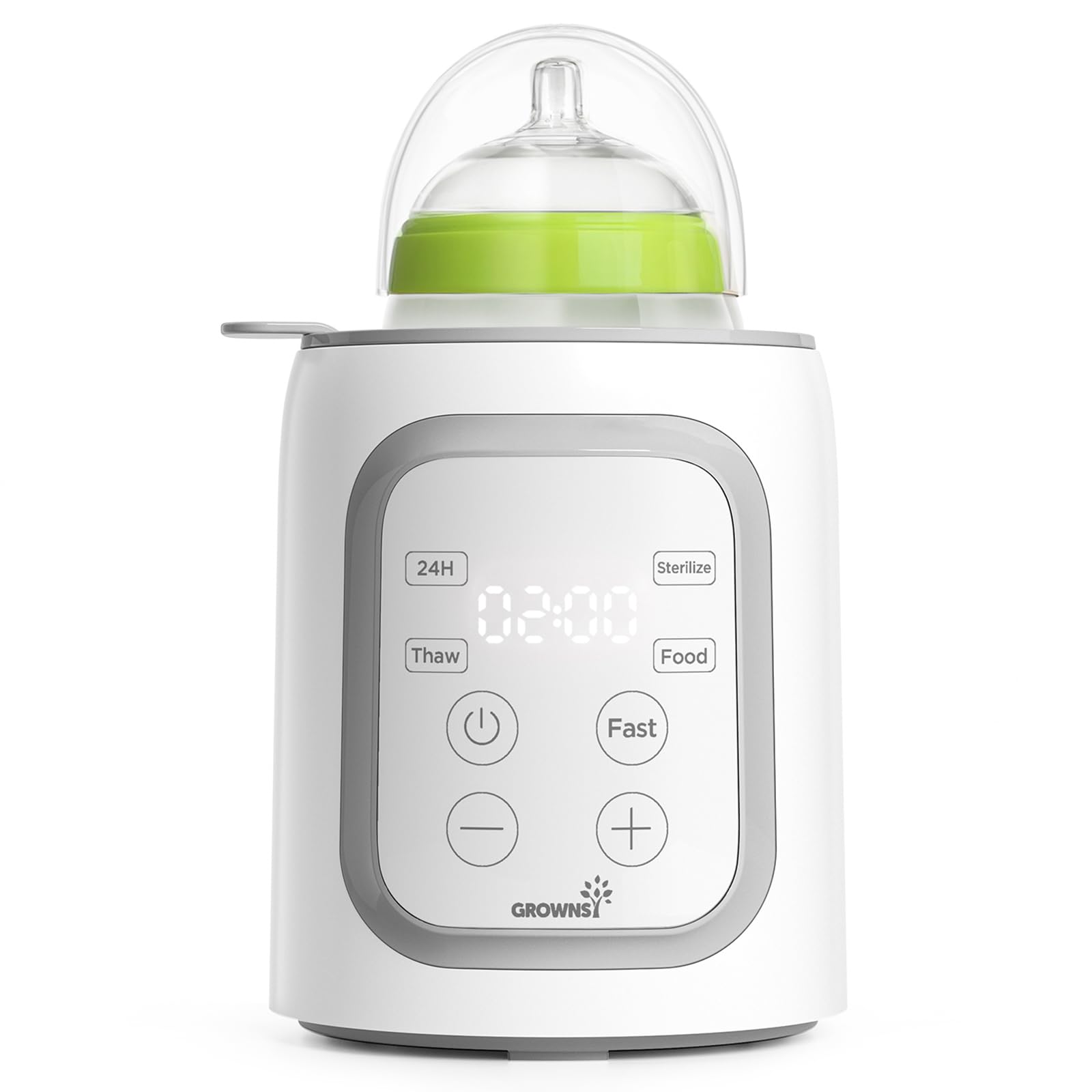 Grownsy Bottle Warmer 10-in-1 Fast Baby Bottle Warmer and Steriliser, for All Bottles, Milk Warmer for Breastmilk or Formula, BPA-Free, Smart Temperature Control and Automatic Shut-Off