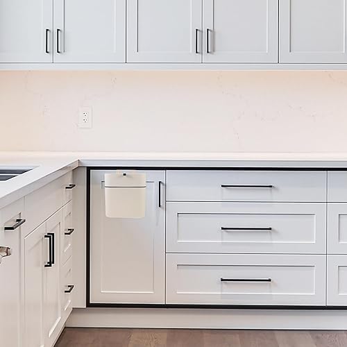 Miniatura 4 de HOLIDYOYO Contenedor de compost de cocina con tapa, cubo de basura colgante montado en la pared, contenedores de reciclaje pequeños debajo del