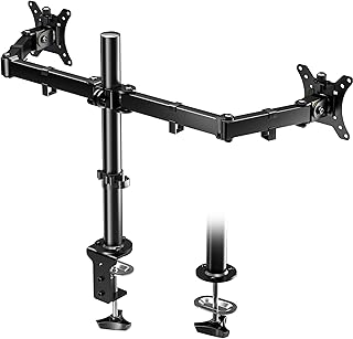 BONTEC Soporte Monitor Doble para Monitors de 13-30 Pulgadas, Brazo Monitor Doble con Ajustable en Altura, Inclinación, Giro y Rotación, VESA 75×75/100×100 mm, Capacidad 8kg por Brazo