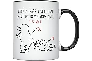 YouNique Designs 2 Year Anniversary Celebration Mug for Couples, 11 Ounces